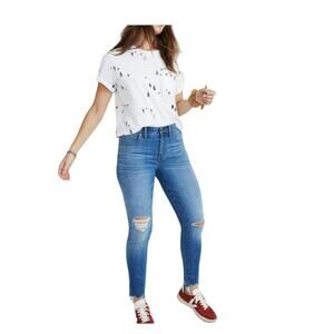 Madewell 9" High-Rise Skinny Jeans Size 25 Distressed Raw Hem